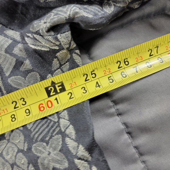 Reyn Spooner Regency Silk Jacquard Mens XL Gray Button Shirt Floral Comfort - Picture 6 of 8